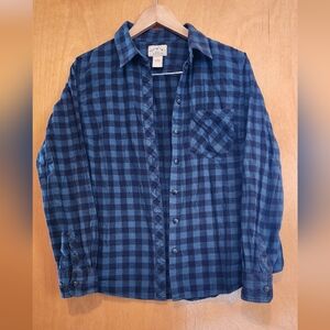 Blue Mountain Teal Plaid Flannel Button Down